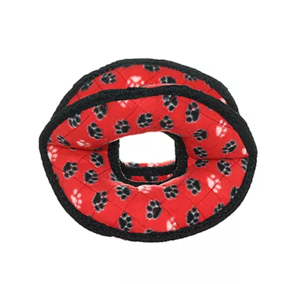 Product TUFFY® Ultimate 4-Way Ring Red Paw Dog Toy