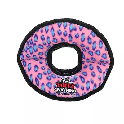 Product TUFFY® Ultimate 4-Way Ring Pink Leopard Dog Toy