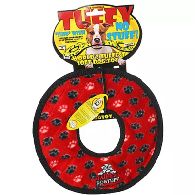 Product TUFFY® No Stuff Ultimate Ring Red Paw Dog Toy