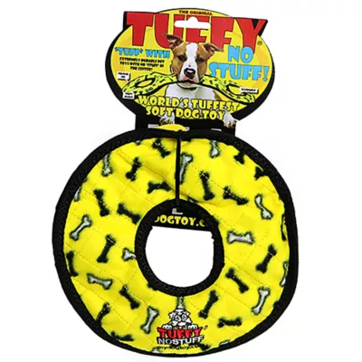 Product TUFFY® No Stuff Ultimate Ring Yellow Bone Dog Toy