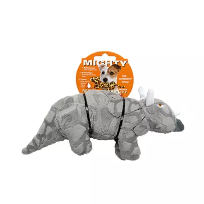 Product MIGHTY JR Dinosaur Triceratops Gray Dog Toy