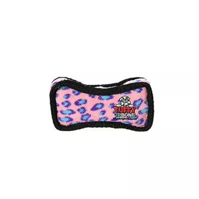 Product TUFFY® JR Thick Bone Pink Leopard Dog Toy