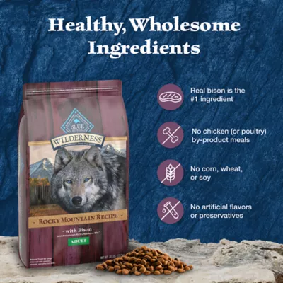 Product Blue Buffalo Wilderness Rocky Mountain Recipe Adult Dog Dry Food - Bison, 22 lb