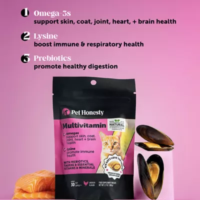 Product PetHonesty Dual Texture Multivitamin Chews Supplement for Cats 3.7 oz