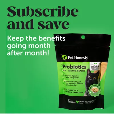 Product Pet Honesty Probiotics Gut + Immune Health Chews Supplement for Cats 3.7 oz