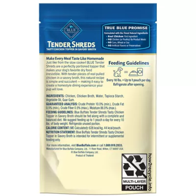 Product Blue Buffalo Tender Shreds Chicken in Savory Broth All Life Stages Dog Food Topper - 2.5 oz