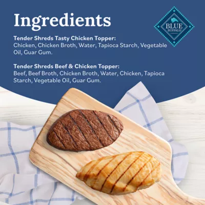 Product Blue Buffalo Tender Shreds Variety Pack All Life Stage Dog Food Topper - Chicken & Beef, 12 Count