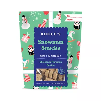 Product Bocce's Snowman Snack Soft and Chewy Dog Treats 6 OZ