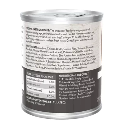 Product Simply Nourish Adult Wet Dog Food - Chicken & Vegetable in Broth, 10 oz