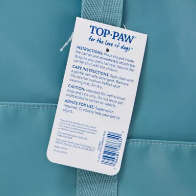Product Top Paw Teal Dog Tote Carrier - For Pets Up To 15 lbs