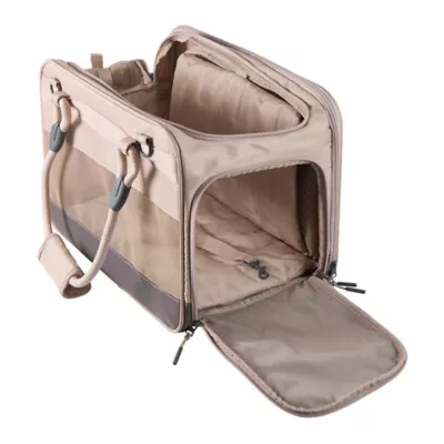 Product Top Paw Tan Expandable Pet Carrier - For Pets Up To 15 lbs