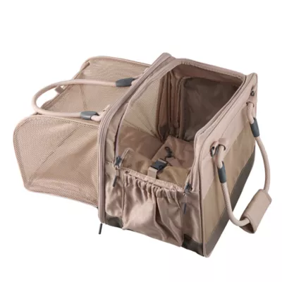 Product Top Paw Tan Expandable Pet Carrier - For Pets Up To 15 lbs