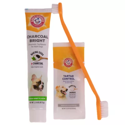 Product Arm & Hammer Charcoal Bright Dental Kit + BONUS Water Additive Sample, For Dogs 2 lbs +, Fresh Mint