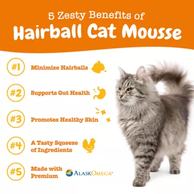 Product Zesty Paws Hairball Cat Mousse for Gut Health with AlaskOmega, Psyllium, Fish Oil & Biotin