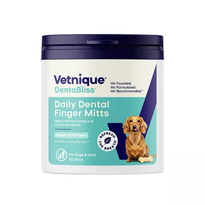 Product Vetnique Labs Dentablis™ Daily Dental Finger Mitts for Dogs and Cats, 50 counts