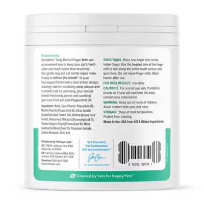 Product Vetnique Labs Dentablis™ Daily Dental Finger Mitts for Dogs and Cats, 50 counts