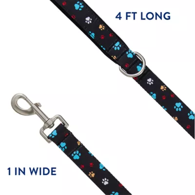 Product Top Paw® Black Paw Prints Dog Leash