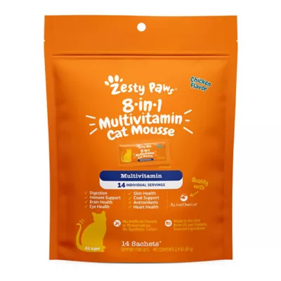 Product Zesty Paws 8-in-1 Multivitamin Cat Mousse with AlaskOmega Fish Oil and Omega-3 fatty acid