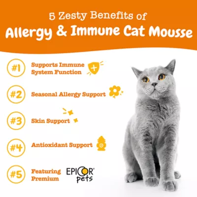 Product Zesty Paws Allergy & Immune Cat Mousse - Chicken Flavored Immune System Supplement for Cats - 14 Ct.