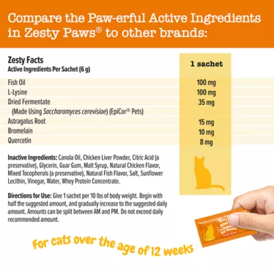 Product Zesty Paws Allergy & Immune Cat Mousse - Chicken Flavored Immune System Supplement for Cats - 14 Ct.