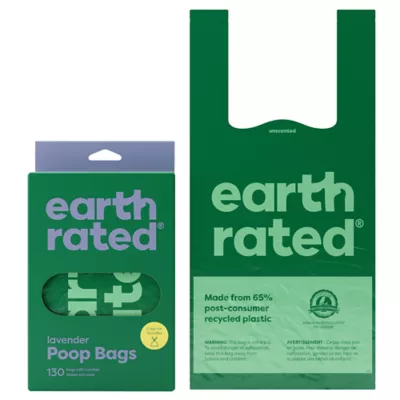 Product Earth Rated Lavender-Scented Easy-Tie Leakproof Dog Poop Bags with Handles, 130 Count