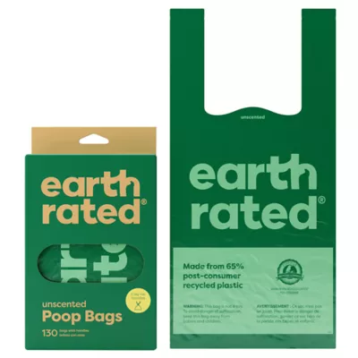 Product Earth Rated Unscented Easy-Tie Leakproof Dog Poop Bags with Handles, 130 Count