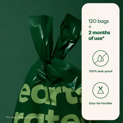 Product Earth Rated Unscented Easy-Tie Leakproof Dog Poop Bags with Handles, 130 Count