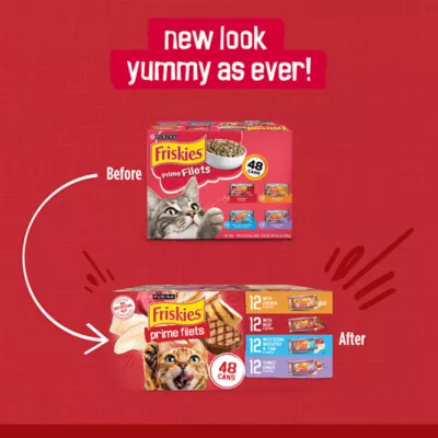 Product Purina® Friskies Prime Filets Adult Cat Wet Food - Variety Pack, 5.5 Oz, 48 Count