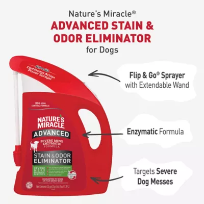 Product Nature's Miracle Advanced Stain and Odor Eliminator for Dogs, with Flip and Go Sprayer, 64 oz