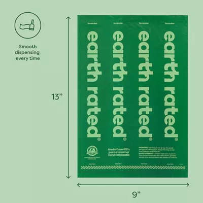 Product Earth Rated Dog Poop Bag Holder with Poop Bags, Durable/Leakproof, Unscented, 1 Dispenser & 20 Bags