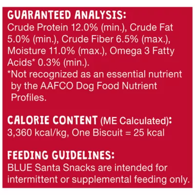 Product Blue Buffalo Santa Snack Biscuit Dog Treats 11 OZ