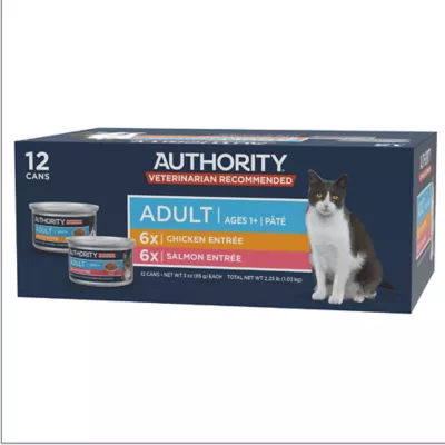 Product Authority Cat - Adult, Wet Food, Everyday Health, Pate, Chicken, Salmon, Variety Pack, 12 CT, 36 OZ