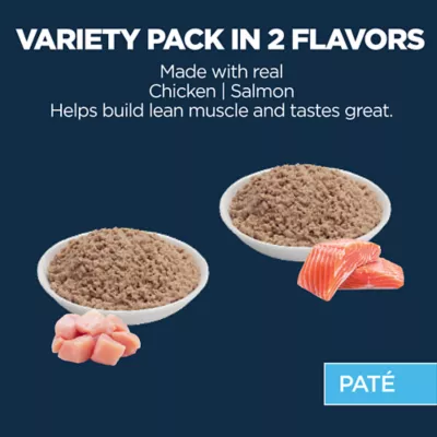 Product Authority Cat - Adult, Wet Food, Everyday Health, Pate, Chicken, Salmon, Variety Pack, 12 CT, 36 OZ