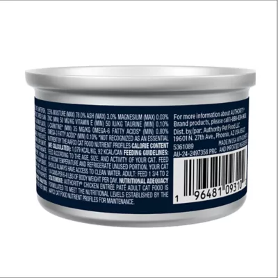 Product Authority Cat - Adult, Wet Food, Pate, Chicken, 3 OZ