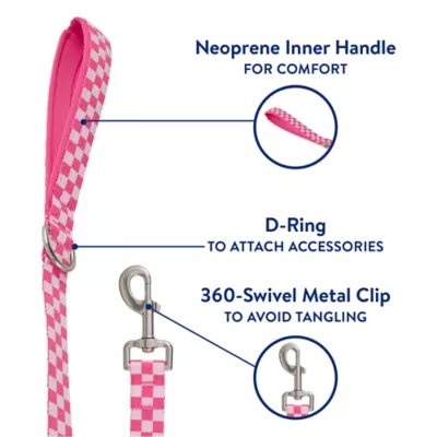 Product Top Paw® Checkered 4 Ft Padded Handle Leash