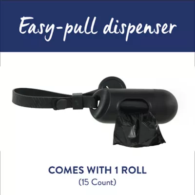 Product Top Paw® Black Dog Waste Bag Dispenser - Includes 15 Dog Waste Bags