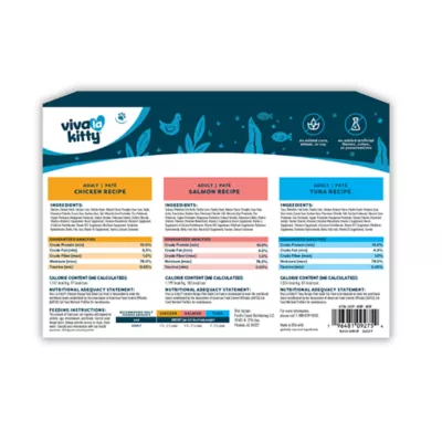 Product Viva La Kitty Adult Cat Wet Food - Pate, Variety Pack, 12 Ct, 36 Oz