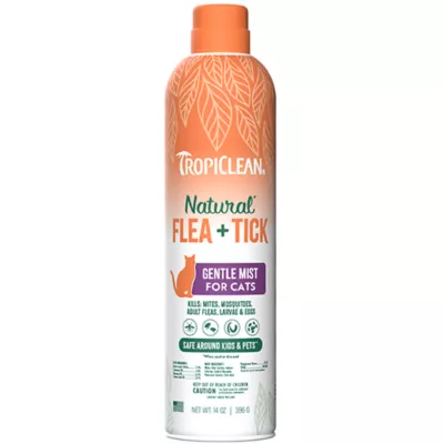 Product TropiClean Natural Flea + Tick Gentle Spray Mist for Cats - 14 oz Bottle