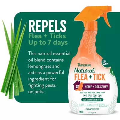 Product TropiClean Natural Flea & Tick Home & Dog Spray - For Dogs 12 Weeks and Older, 32 oz Bottle