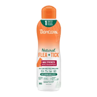 Product TropiClean Maximum Strength Natural Flea & Tick Shampoo - For Dogs 12 Weeks and Older, 20 Oz Bottle