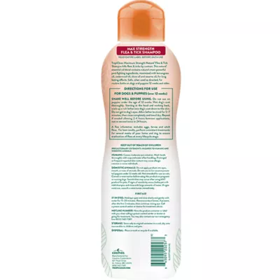 Product TropiClean Maximum Strength Natural Flea & Tick Shampoo - For Dogs 12 Weeks and Older, 20 Oz Bottle