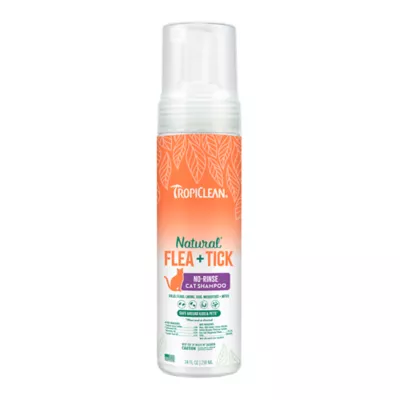 Product TropiClean Natural Flea + Tick No-Rinse Cat Shampoo - 7.4 oz Bottle