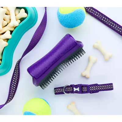 Product Pet Teezer Detangling Brush for Dogs, Black/Purple