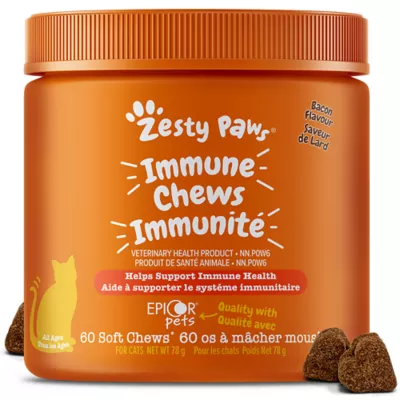 Product Zesty Paws® Immune Soft Chews for Cats - Bacon, 60 count