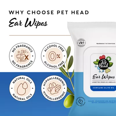 Product Pet Head Ear Wipes for Dogs - 30 Count