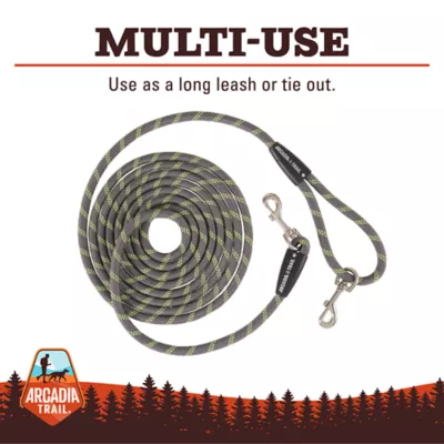 Product Arcadia Trail® Grey Reflective Multi-Use Rope Leash, 15 ft