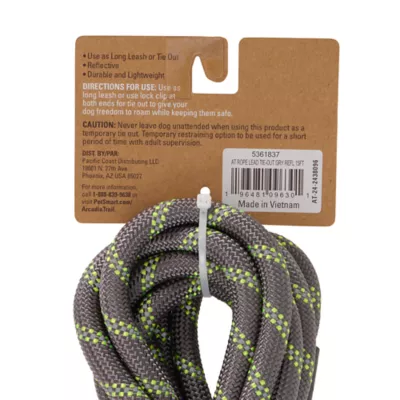 Product Arcadia Trail® Grey Reflective Multi-Use Rope Leash, 15 ft