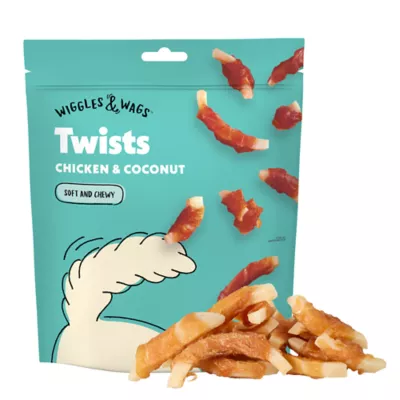 Product Wiggles and Wags Coconut and Chicken Twists 10 OZ