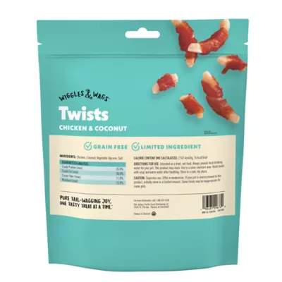 Product Wiggles and Wags Coconut and Chicken Twists 10 OZ
