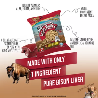 Product Benny Bullys Mini Bits Dog Treats - Bison Liver